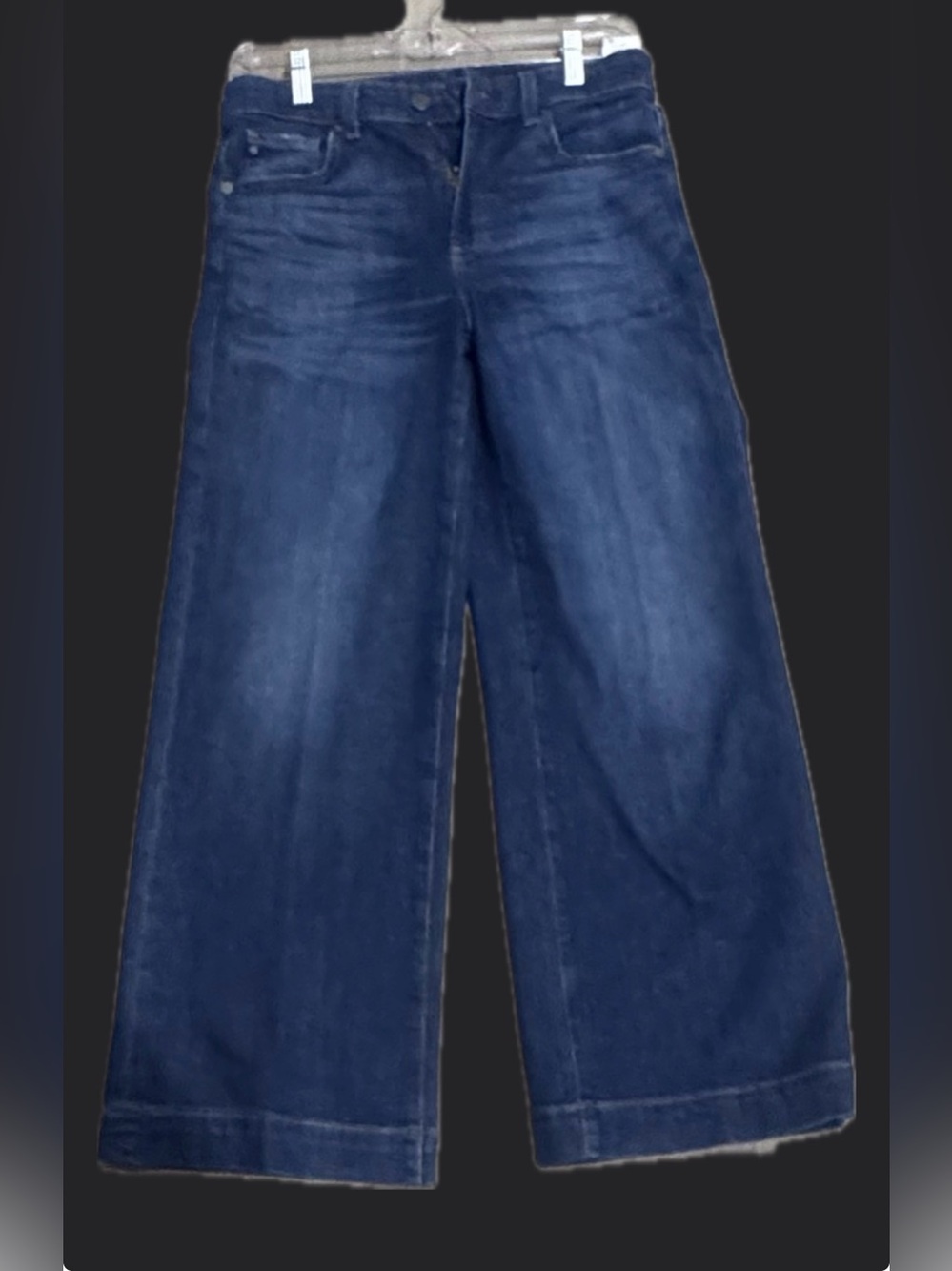 Ag Adriano Goldschmied Wide Leg Jeans in Dark Blue Denim